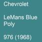 Preview: Chevrolet, LeMans Blue Poly, 976 (1968).